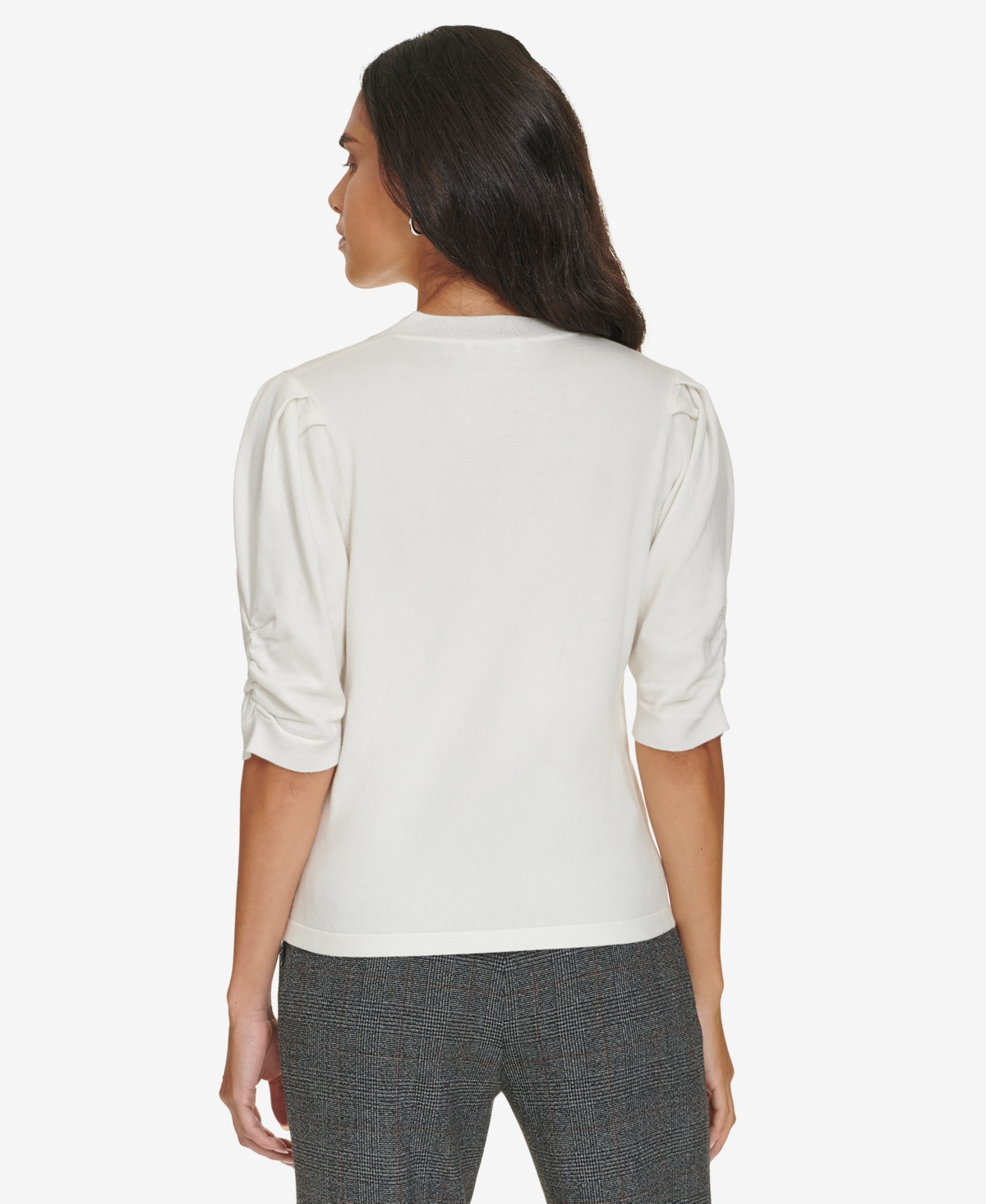 Calvin Klein Women's Elbow-Sleeve Crewneck Sweater