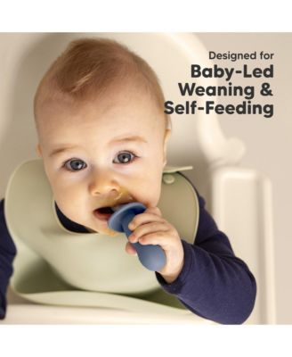 4-Pack Prep Baby Spoons & Forks Set, Self Feeding Baby Utensils 6-18 Months, Silicone BLW Baby Feeding Set, BPA-Free