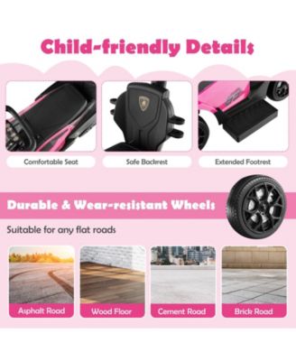 3-in-1 Licensed Lamborghini Ride on Push Car with Handle Guardrail