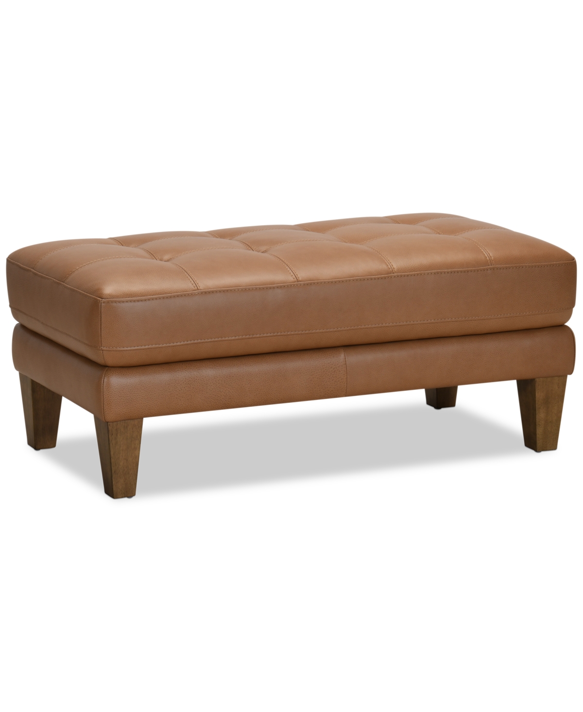 Macy's Niebee 47" Leather Cocktail Ottoman, Created For  In Toffee