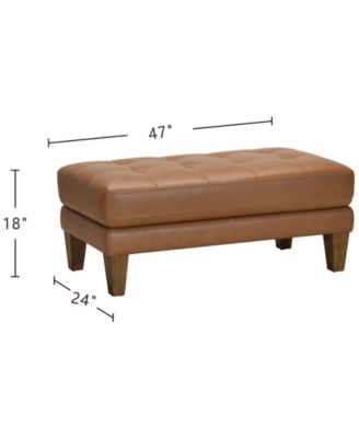 Niebee 47" Leather Cocktail Ottoman, Created for Macy's