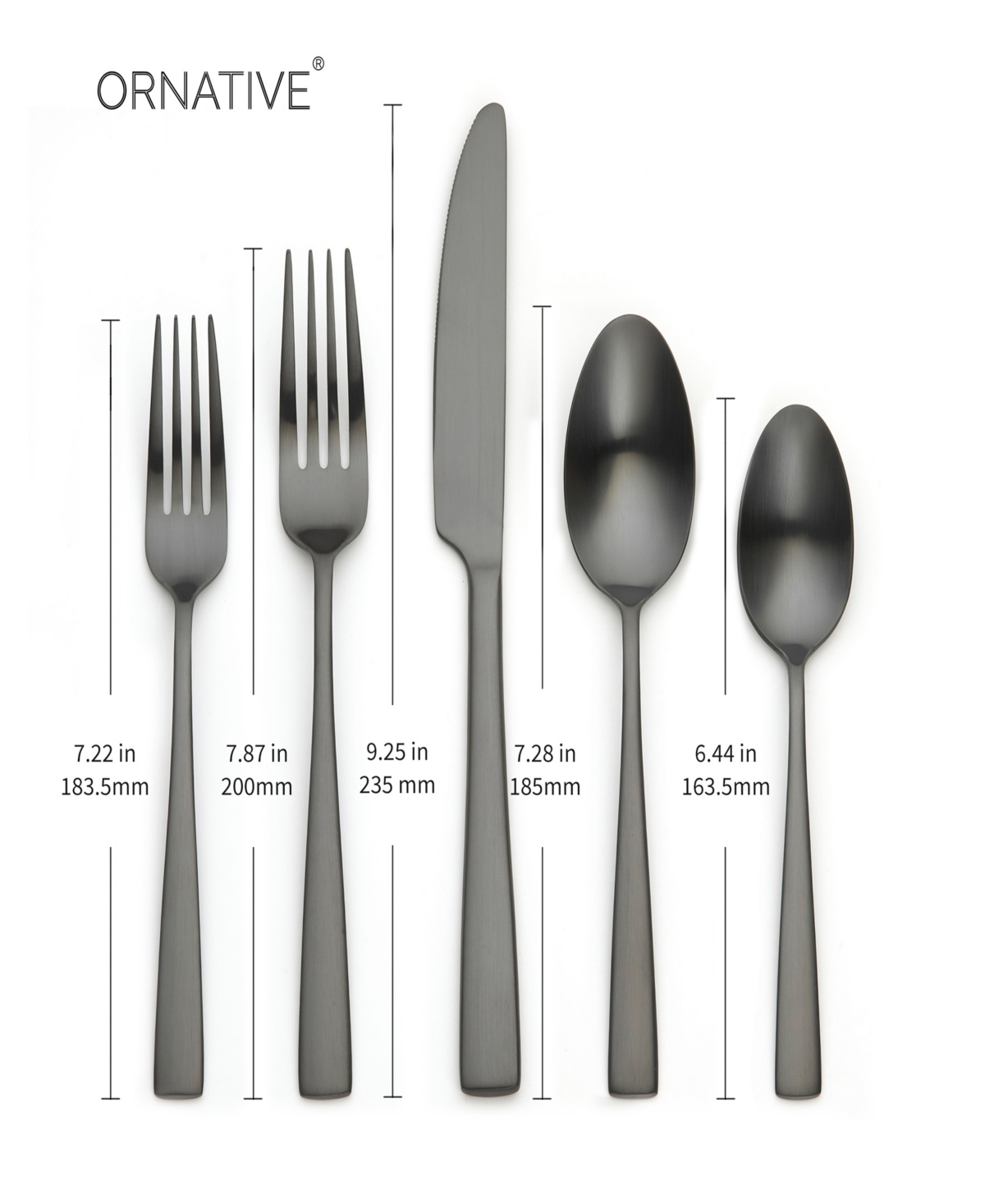 Ornative Adila Service For 4 20 Piece Flatware Set In Black