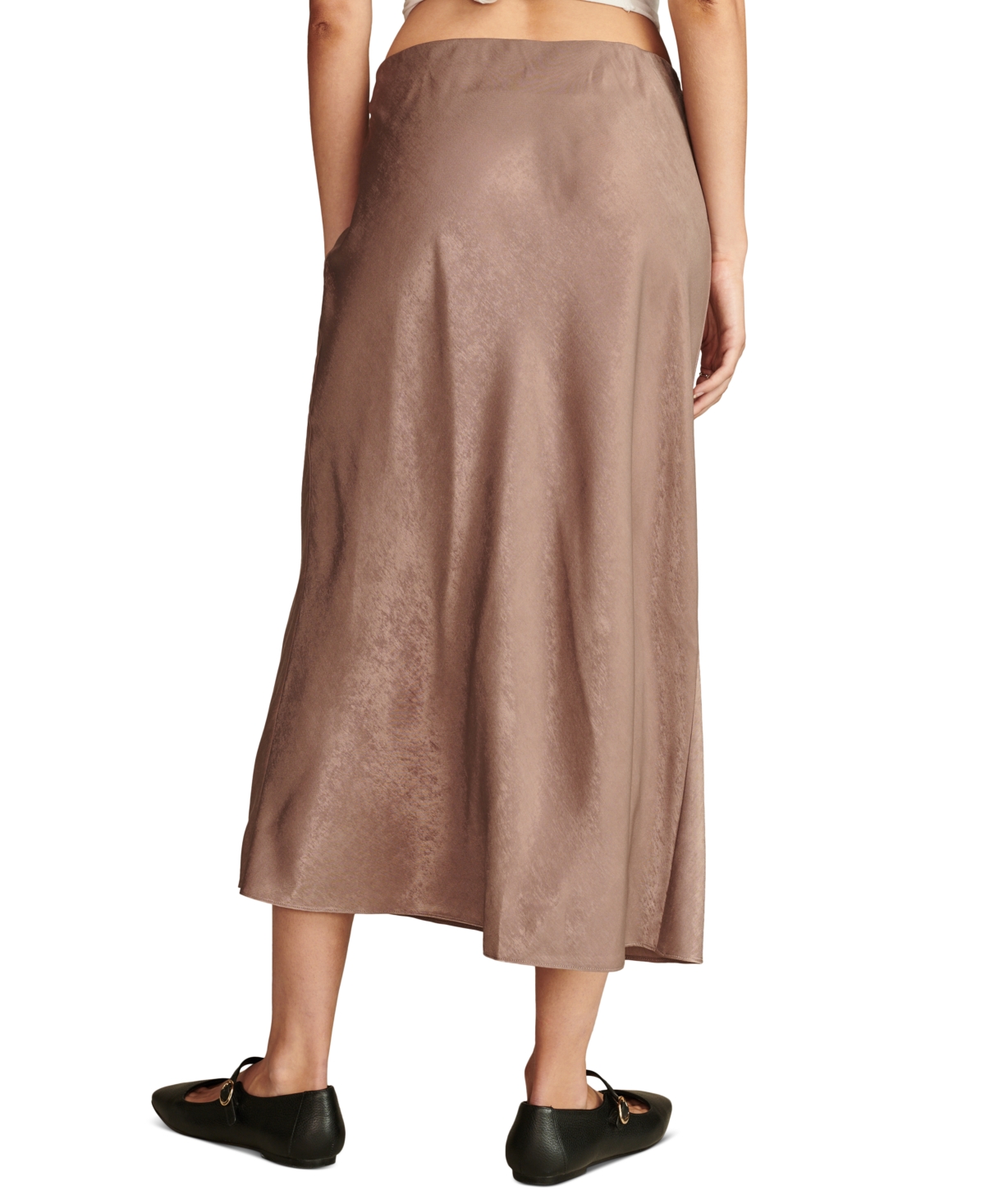 Lucky Brand Women's Satin Silky Midi Slip Skirt