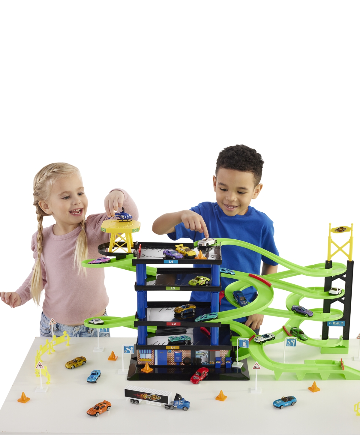 Fast Lane Parking Garage Bundle 50pc Set In Multi