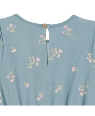 Baby Girls Soft Hacci Long Sleeve Floral Jumpsuit