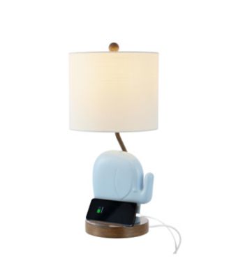 Ellie 20.25" Bohemian Designer Iron/Resin Elephant LED Kids' Table Lamp with Phone Stand and USB Charging Port