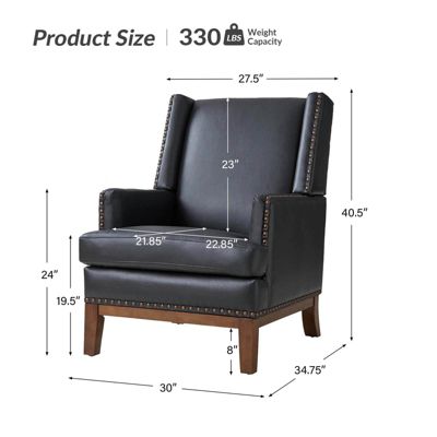 Regina Genuine Leather Arm Chair with Solid Wood Frame