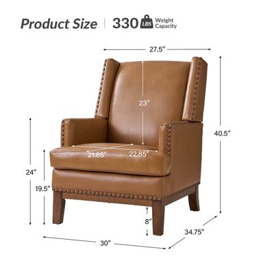 Regina Genuine Leather Arm Chair with Solid Wood Frame