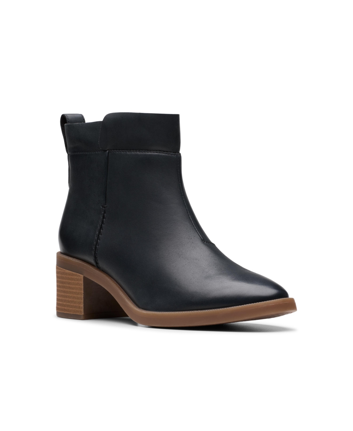 Clarks Lileigh Charm Leather Boot In Black Leather