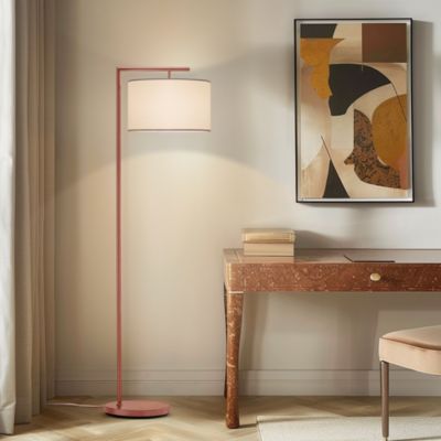 Montage Modern 60" LED Arc Floor Lamp with Fabric Drum Shade