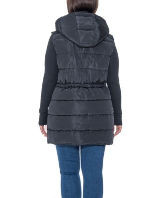 Plus Size Puffer Vest With Drawstring Waist