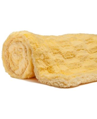 Premium Fuzzy Faux Fur Microfiber Polyester Reversible Throw Blanket, Throw