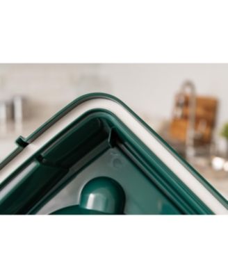 Remington 13lbs/12qt Medium Elevated Dog Food Bowl with Airtight Pet Food Storage Container, Green