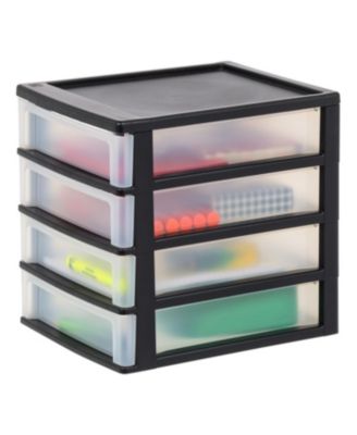 USA 4-Drawer Desktop Storage Unit, 2 Pack, White