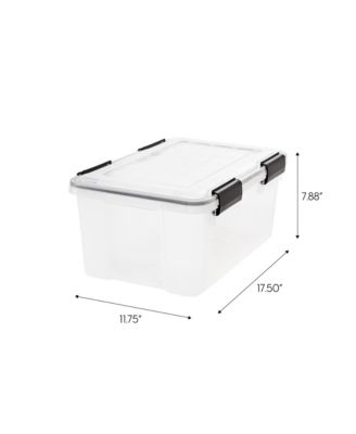 19qt WEATHERPRO Airtight Plastic Storage Bin with Lid and Seal and Secure Latching Buckles