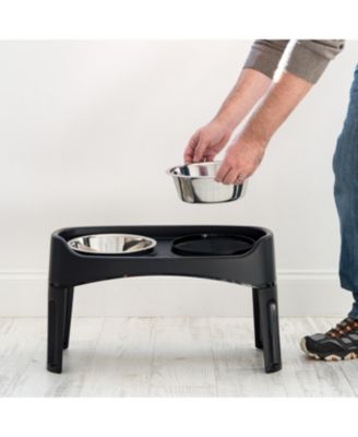 Large Pet Plastic Elevated Feeder, Black