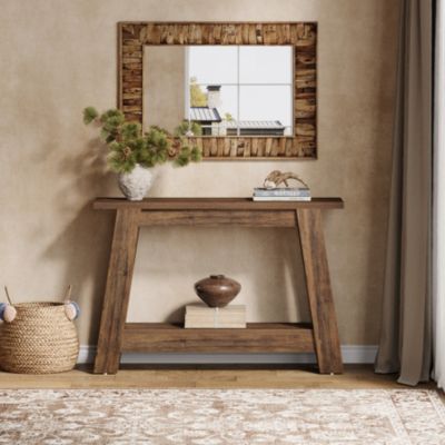 Farmhouse Entryway Table, 2-Tier Narrow Console Table Behind The Couch, Entryway Furniture