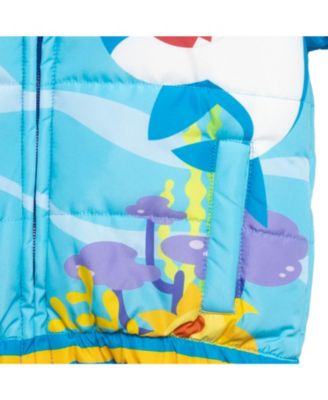 Toddler Boys Pinkfong Shark Zip Up Winter Coat Puffer Jacket