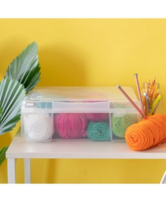 USA Fits 12" x 12" Paper Thick Portable Plastic Scrapbook Project Case with Built-in Handle