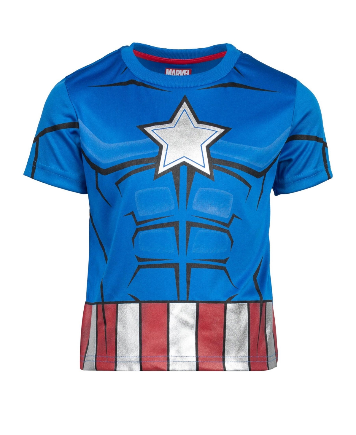 Marvel AvengersIron Man Venom Hulk Cosplay Athletic T-Shirt and Shorts Outfit Set Toddler to Little Kid - Captain america