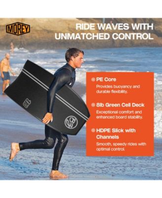 T-10 40" Bodyboard, Clipped Crescent Tail Body Board with HDPE Slick PE Core 8lb Green Cell Deck for Beach Surfing - 2 PACK