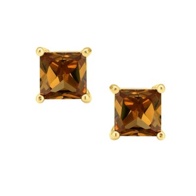 2CT Red Square Cubic Zirconia Princess Cut AAA CZ Stud Earrings For Women .925 Sterling Silver Simulated Ruby