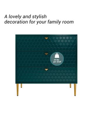 32"Tall 3-Drawer Storage Cabinet Dresser Chest