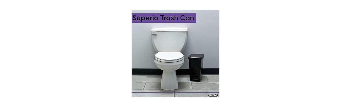Superio 6.5 Gallon Plastic Slim Trash Can with Lid and Foot Pedal