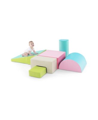 Slickblue Kids 6 Pieces Foam Climbing Blocks Indoor Climb and Crawl Activity Playset with Rectangles - Green 125$