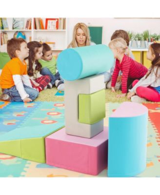 Kids 6 Pieces Foam Climbing Blocks Indoor Climb and Crawl Activity Playset with Rectangles