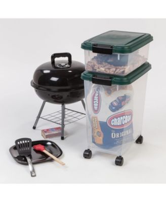 USA 30 lbs & 11 lbs Combo Airtight Dog Food Storage Container, Stackable Treat Box, 2-Cup Scoop, Casters, Keep Fresh, Easy Mobility, Green