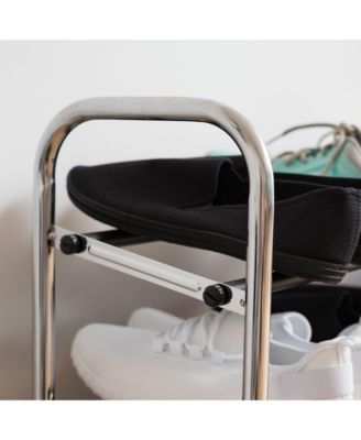 5-Tier 15 Pairs Stackable Freestanding Shoe Racks for Entryway, Silver