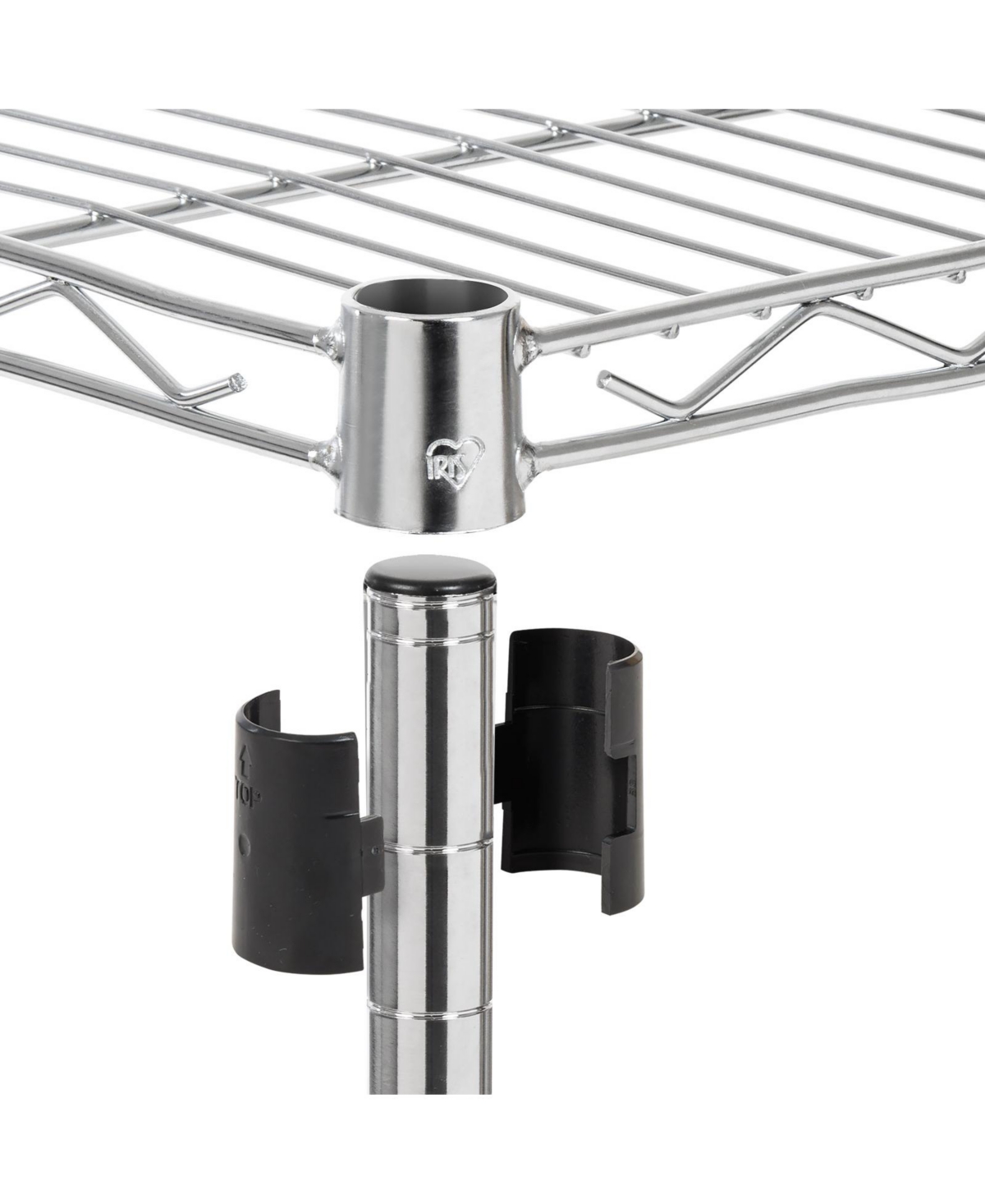 Iris Usa 4 Tier Heavy Duty Steel Wire Storage Shelving with Removable Casters Up to 1200lbs Loading Capacity,- Silver