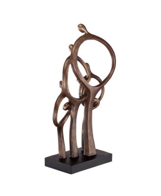 Abstract Family Modern Rustic Standing Sculpture Tall 19 1/4" High Bronze Brown Cast Resin for Living Room Dining Bathroom Bedroom Office End Table Book-Shelf Mantle Dresser