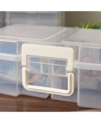 USA 4&amp;quot; x 6&amp;quot; Photo Storage Craft Keeper, Main Container with 12 Organization Cases for Pictures, Crafts, Scrapbooking, Stationery Storage, Protection and Organization, Clear, 2 Pack