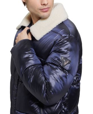 Men's Puffer Jacket with Sherpa Collar
