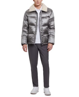 Men's Puffer Jacket with Sherpa Collar