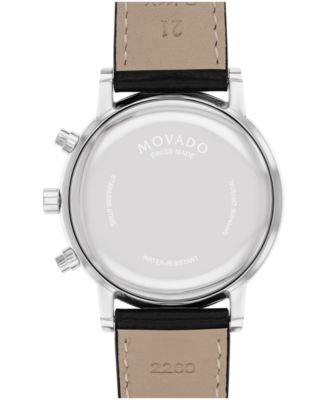 Men's Museum Classic Swiss Quartz Chrono Black Leather Watch 42mm