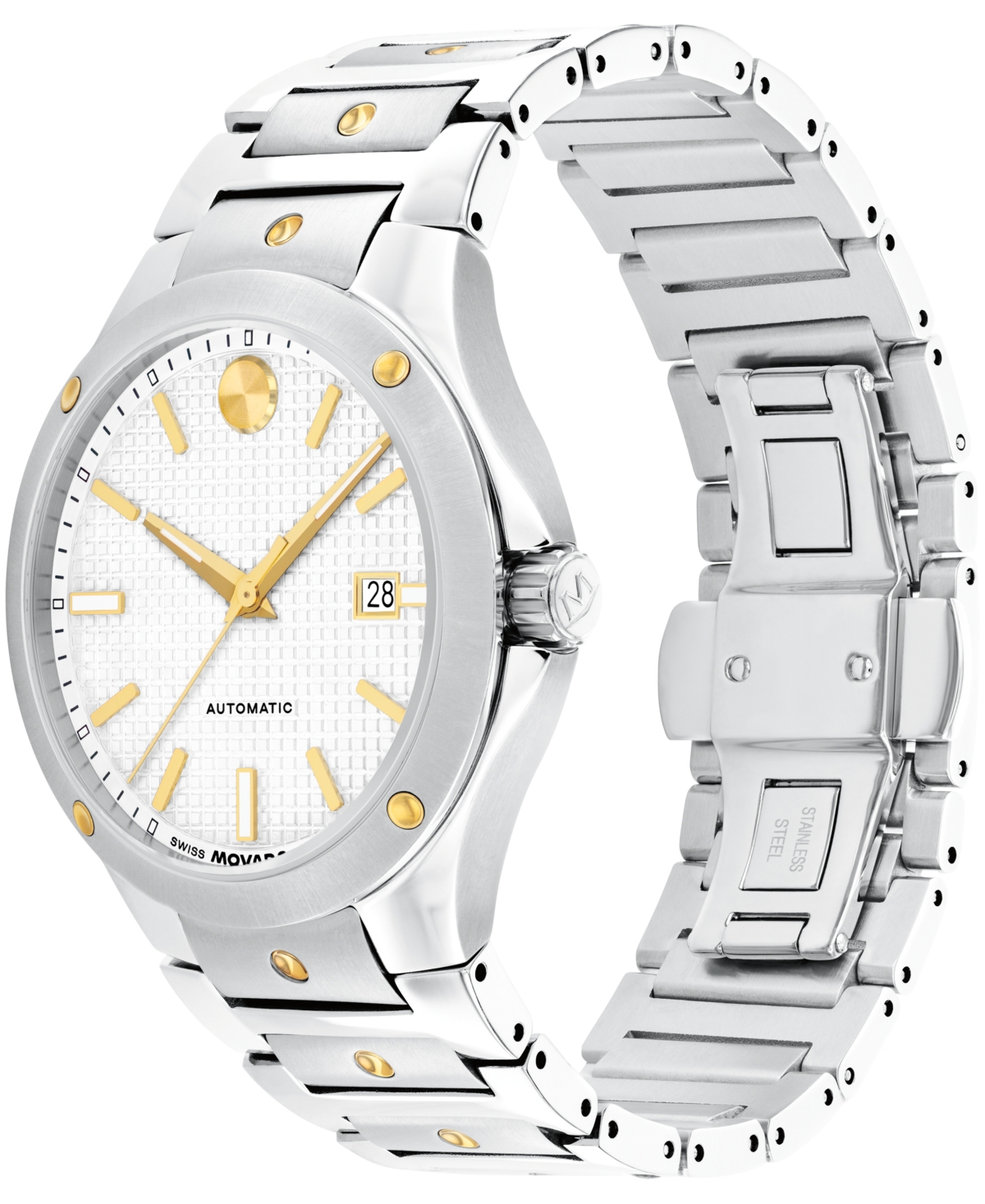 Movado Men's Se Swiss Automatic Stainless Steel Yellow Pvd Watch 41mm In Silver-tone