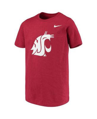 Big Boys and Girls Crimson Washington State Cougars Cotton Logo T-Shirt