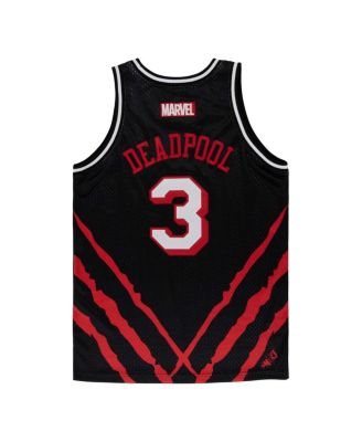 Men's Black Deadpool Wolverine Big Print Basketball Jersey