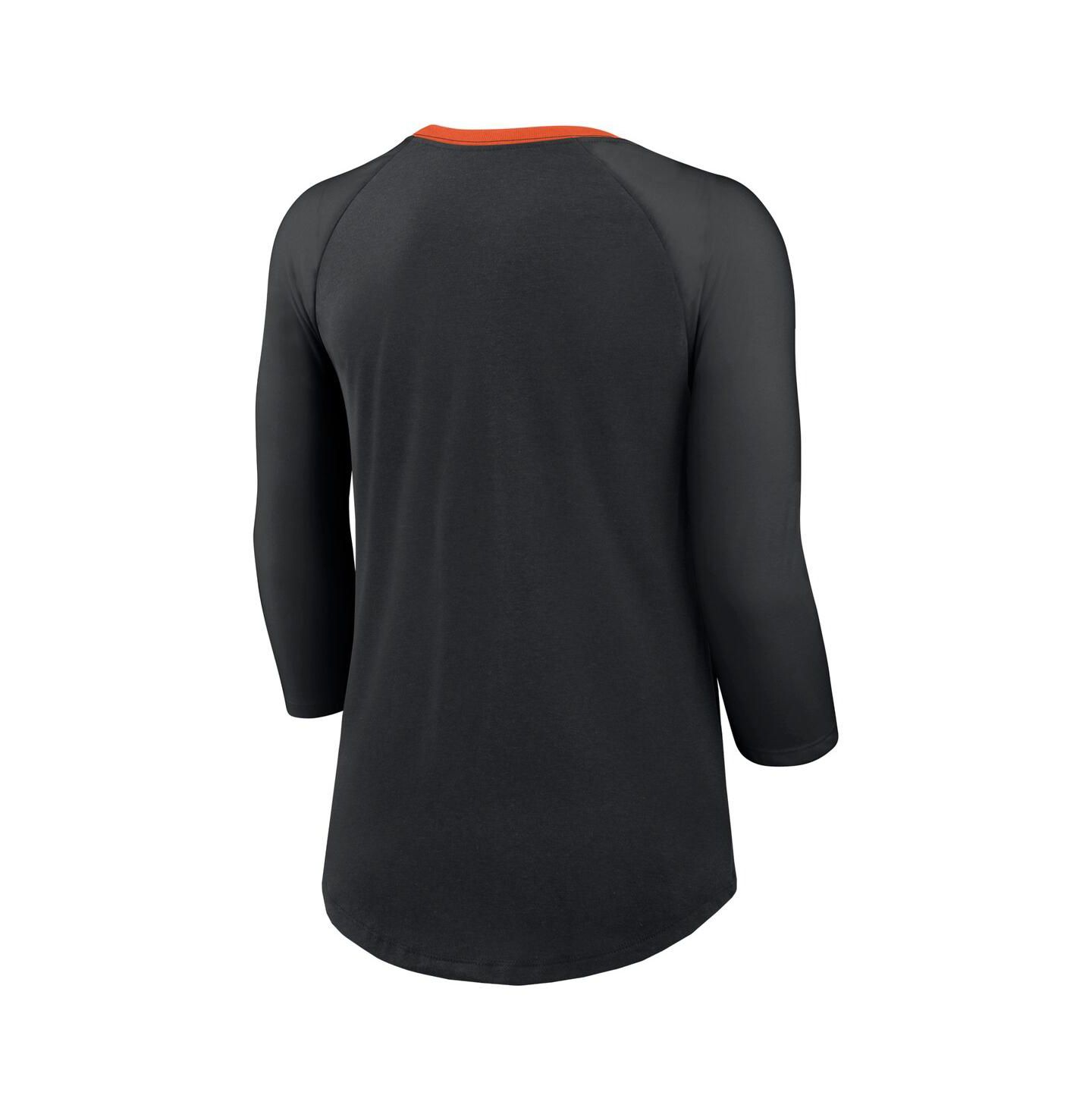 Женская футболка Nike Black Cincinnati Bengals Raglan 3/4 Sleeve — фото 2