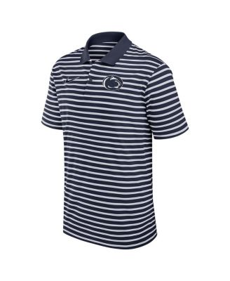 Men's Navy/White Penn State Nittany Lions Primetime Victory Striped Performance Polo