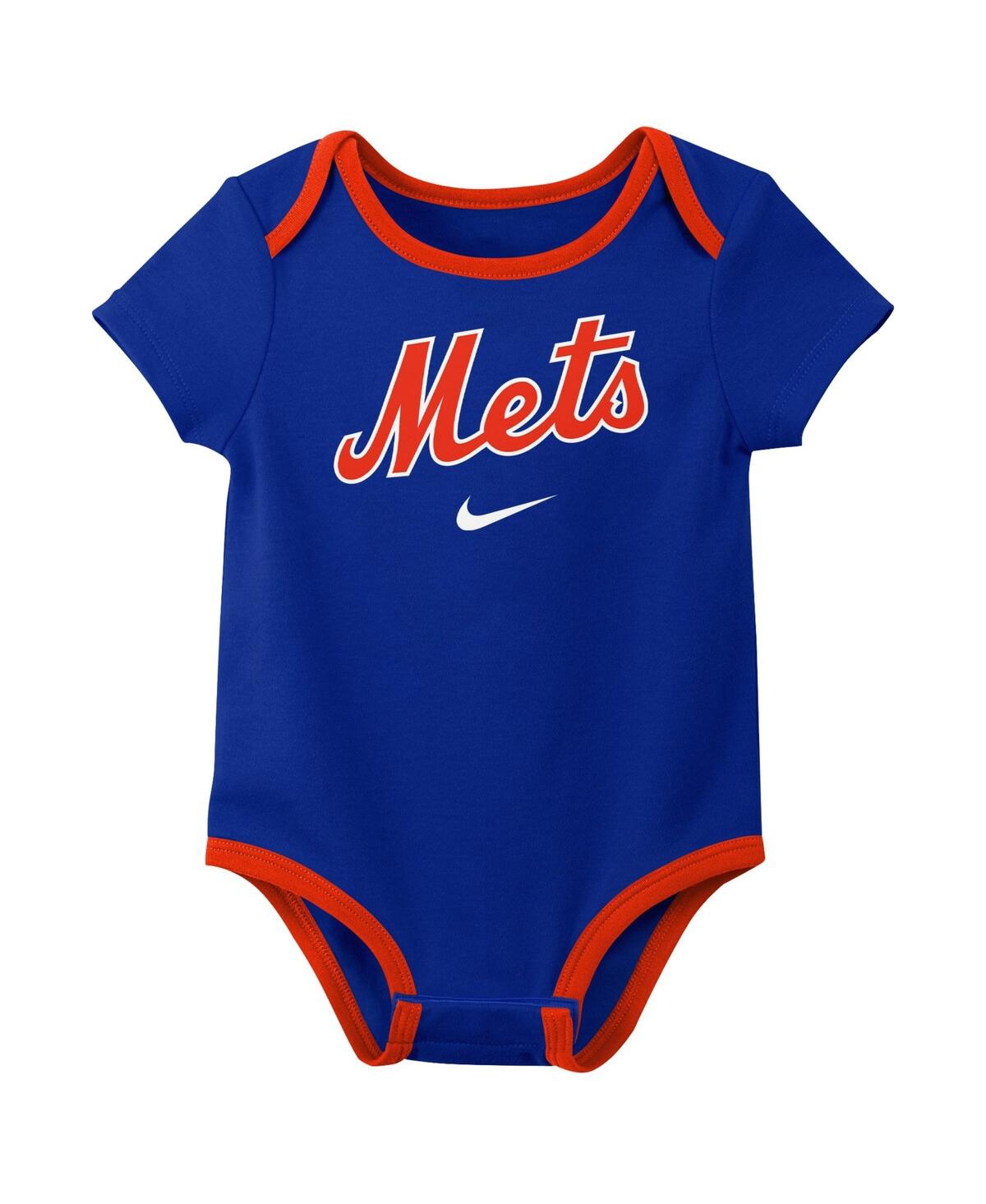 Nike Baby Boys and Girls New York Mets Authentic Collection Three-Pack Bodysuit Set