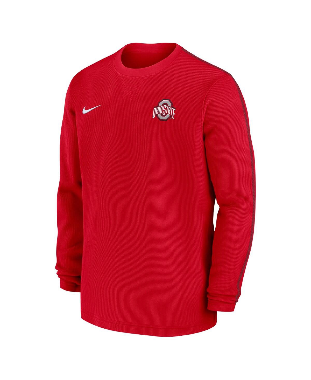 Nike Men'sOhio State Buckeyes 2024 Sideline Coaches Long Sleeve Top - Scarlet, Black