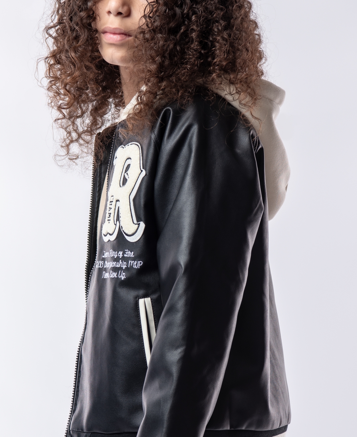 Ring of Fire Big Boys Tripp Full Pu Jacket with Patch and Fleece Hood
