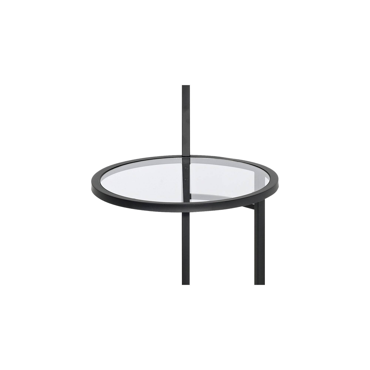 360 Lighting Space Saver Modern Style Standing Floor Lamp with Glass Tray End Table TallMetal White Fabric Sleek Drum Shade Decor for Livin
