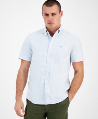 Tommy Hilfiger - Men's Heritage Oxford Striped Short Sleeve Button-Down Shirt
