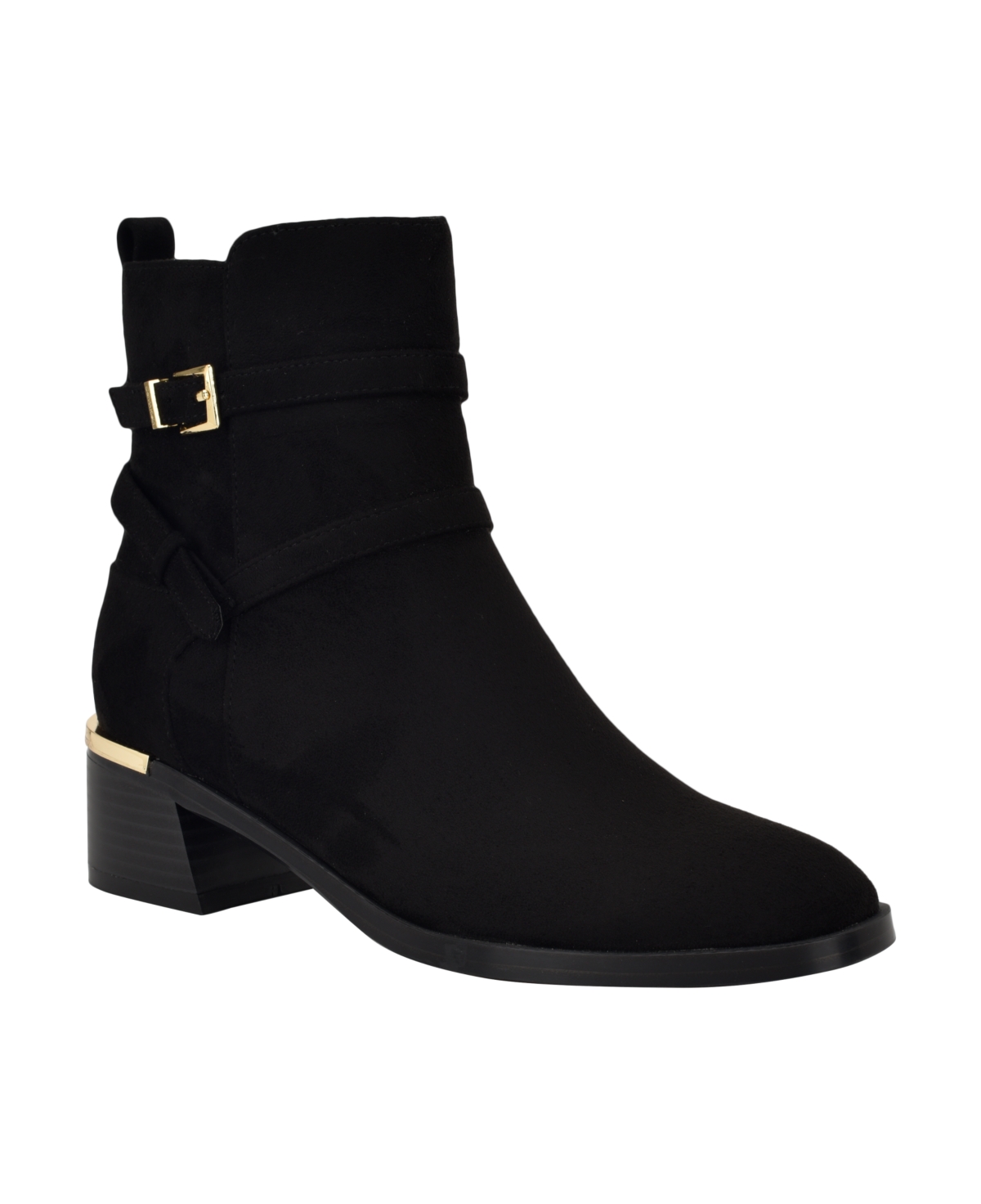 Calvin Klein Women's Jasen Buckle Strap Block Heel Booties