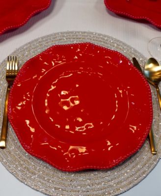 Perlette Red Dinner Plates, Set of 4